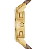 Tory Burch The Tory Chronograph White Dial Maroon Jacquard Strap Watch for Women - TBW1050