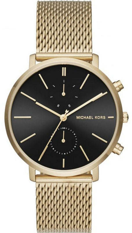 Michael Kors Jaryn Black Dial Gold Steel Strap Watch for Men - MK8503