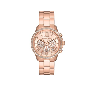 Michael Kors Bryn Chronograph Rose Gold Dial Rose Gold Steel Strap Watch For Women - MK7200