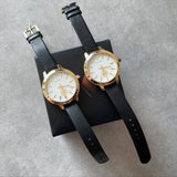 Tory Burch Collins White Dial Black Leather Strap Watch for Women - TBW1205