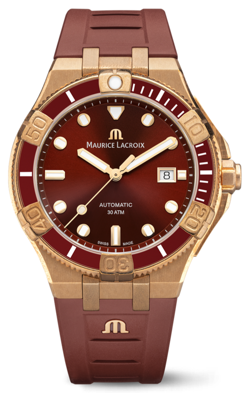 Maurice Lacroix Aikon Venturer Asia Special Edition Red Dial Red Rubber Strap Watch For Men - AI6058-BRZ6B-530-6