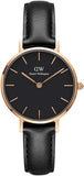 Daniel Wellington Classic Petite Sheffield Black Dial Black Leather Strap Watch For Women - DW00100224