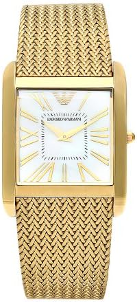 Emporio Armani Mother of Pearl Dial Gold Mesh Bracelet Watch For Men - AR2016