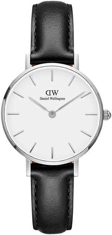 Daniel Wellington Classic Petite Reading White Dial Black Leather Strap Watch For Women - DW00100185