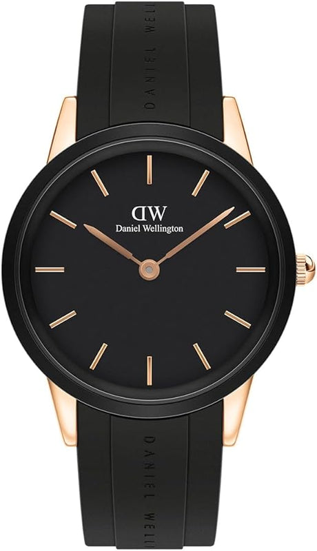 Daniel Wellington Iconic Motion Black Dial Black Rubber Strap Watch For Men - DW00100425