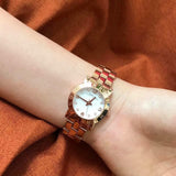 Marc Jacobs Mini Amy White Dial Rose Gold Steel Strap Watch for Women - MBM3078