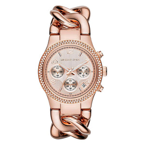 Michael Kors Runway Rose Gold Dial Rose Gold Steel Strap Watch for Women - MK3247