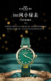 Coach Park Analog Green Dial Green Leather Strap Watch for Women - 14503534