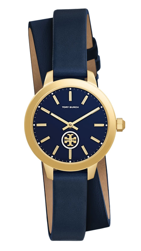 Tory Burch Collins Quartz Blue Dial Blue Leather Strap Watch for Women - TBW1303