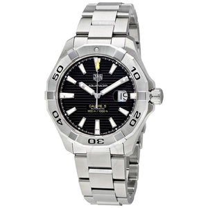 Tag Heuer Aquaracer Automatic Black Dial Silver Steel Strap Watch for Men - WAY2010.BA0927