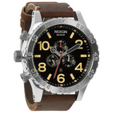 Nixon 51-30 Chronograph Black Dial Brown Leather Strap Watch for Men - A124-019