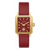 Tory Burch Robinson Quartz Red Dial Red Leather Strap Watch for Women - TBW1505