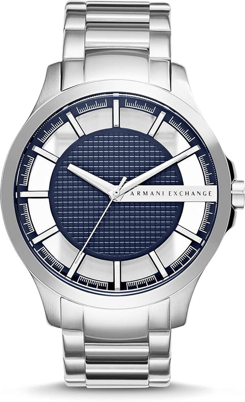 Armani Exchange Hampton Chronograph Blue Dial Silver Steel Strap Watch For Men - AX2178