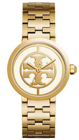 Tory Burch Reva Gold Dial Gold Steel Strap Watch for Women - TBW4025
