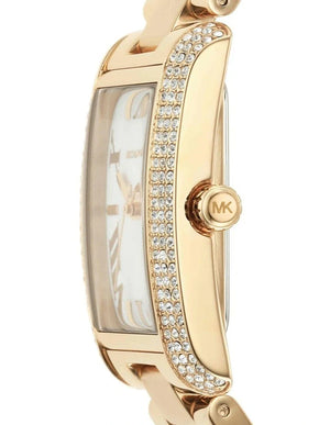 Michael Kors Emery Three-Hand Crystals Silver Dial Gold Steel Strap Watch for Women - MK4643