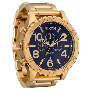 Nixon 51-30 Chrono Blue Dial Gold Steel Strap Watch for Men - A083-2735