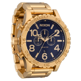 Nixon 51-30 Chrono Blue Dial Gold Steel Strap Watch for Men - A083-2735
