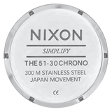 Nixon 51-30 Chrono Silver Dial Silver Steel Strap Watch for Men - A083-488