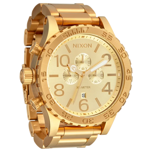 Nixon 51-30 Chrono Gold Dial Gold Steel Strap Watch for Men - A083-502