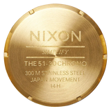 Nixon 51-30 Chrono Gold Dial Gold Steel Strap Watch for Men - A083-502