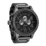 Nixon 51-30 Chronograph Grey Dial Grey Steel Strap Watch for Men - A083-1062