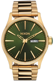 Nixon Sentry Green Dial Gold Steel Strap Watch for Men - A356-1919