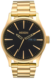Nixon Sentry Black Dial Gold Steel Strap Watch for Men - A356-510