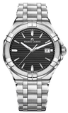 Maurice Lacroix Aikon Venturer Black Dial Silver Steel Strap Watch for Men - AI1008-SS002-331-1