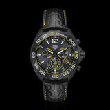 Tag Heuer Formula 1 Chronograph Senna Black Dial Black Leather Strap Watch for Men - CAZ101AJ.FC6487