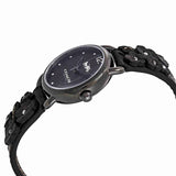 Coach Delancey Black Dial Black Leather Strap Watch For Women - 14502816