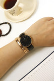 Daniel Wellington Classic Reading Black Dial Black Leather Strap Watch For Women - DW00100141