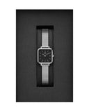 Daniel Wellington Quadro Studio Black Dial Silver Mesh Strap Watch For Women - DW00100522