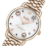 Coach Delancey White Dial Rose Gold Steel Strap Watch for Women - 14502811