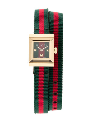Gucci G-Frame Multicolored Dial Two Tone Nylon Strap Watch For Women - YA128527