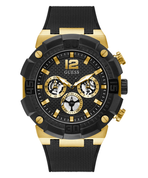 Guess Navigator Chronograph Black Dial Black Rubber Strap Watch for Men - GW0264G3