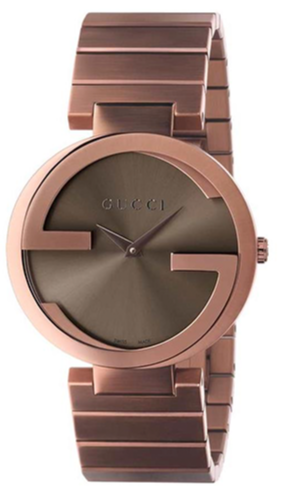 Gucci Interlocking G Quartz Brown Dial Brown Steel Strap Watch for Women - YA133317