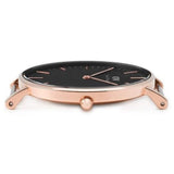 Daniel Wellington Bristol Black Dial Brown Leather Strap Watch For Men - DW00100125