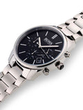 Hugo Boss Commander Black Dial Silver Steel Strap Watch for Men - 1513433