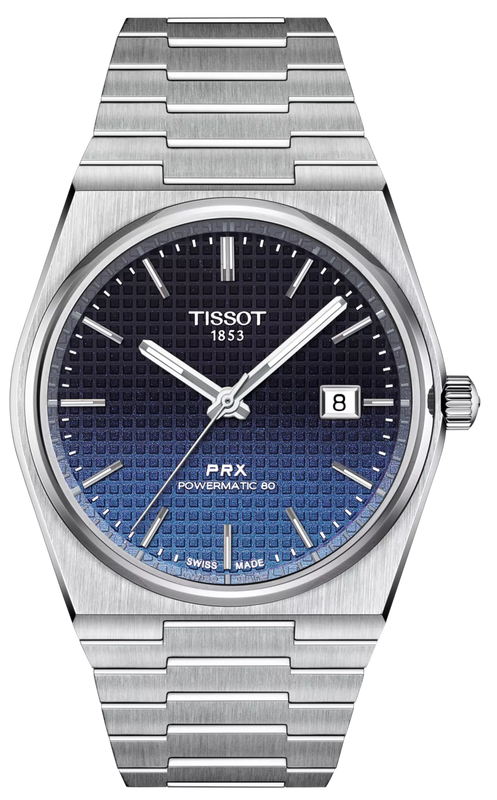 Tissot Powermatic 80 Automatic Gradient Blue Dial Silver Steel Strap Watch for Men - T137.407.11.051.01