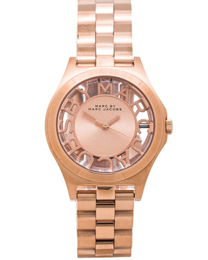 Marc Jacobs Henry Rose Gold Dial Rose Gold Steel Strap Watch for Women - MBM3293