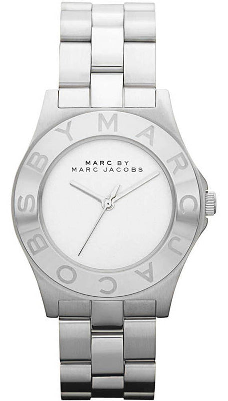 Marc Jacobs Blade Chronograph Silver Dial Silver Steel Strap Watch for Women - MBM3125