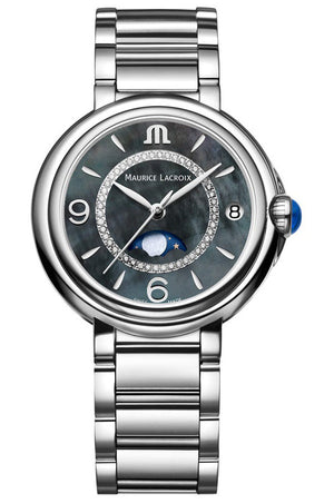 Maurice Lacroix Fiaba Moonphase Blue Dial Silver Steel Strap Watch for Women - FA1084-SS002-420-1