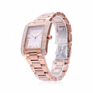 Michael Kors Emery Three-Hand Crystals Silver Dial Rose Gold Steel Strap Watch for Women - MK4644
