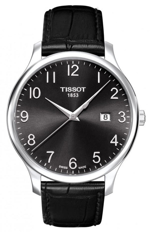 Tissot T Classic Tradition Black Dial Black Leather Strap Watch For Men - T063.610.16.052.00