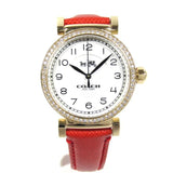 Coach Madison White Dial Red Leather Strap Watch for Women - 14502400