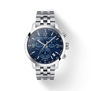 Tissot PRC 200 Chronograph Quartz Blue Dial Silver Steel Strap Watch For Men - T114.417.11.047.00