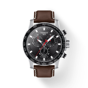 Tissot Supersport Chrono Black Dial Brown Leather Strap Watch for Men - T125.617.16.051.01