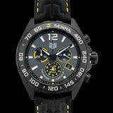 Tag Heuer Formula 1 Chronograph Senna Black Dial Black Leather Strap Watch for Men - CAZ101AJ.FC6487