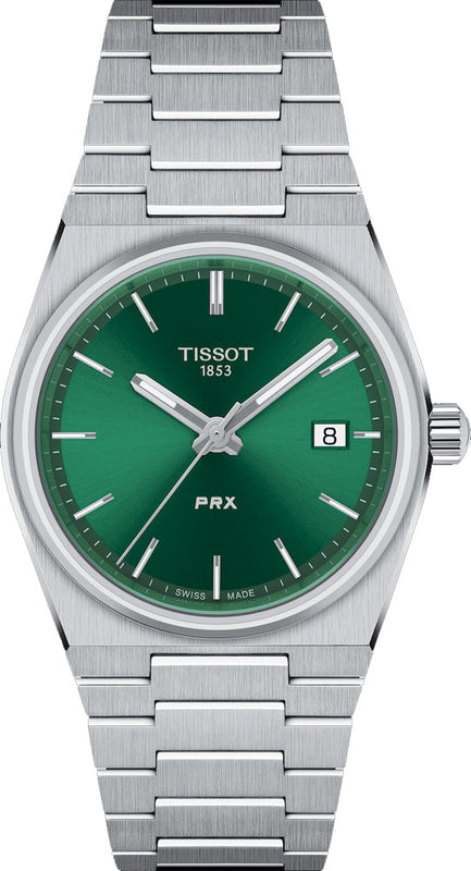 Tissot PRX Green Dial Silver Steel Strap Watch for Women - T137.210.11.081.00