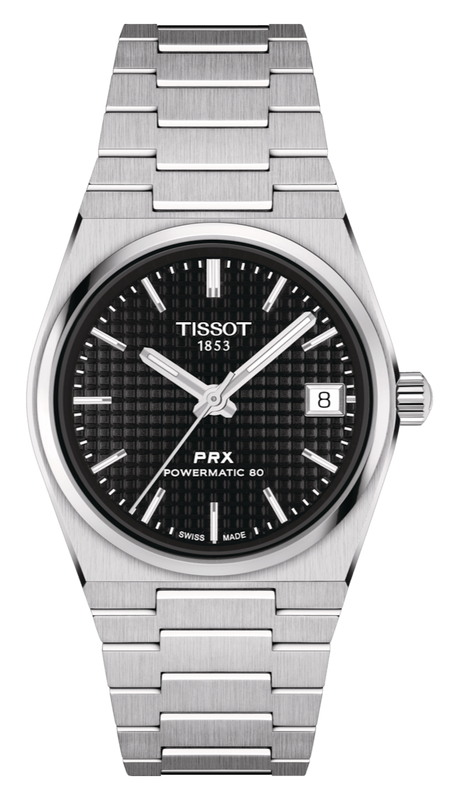 Tissot PRX Powermatic 80 Black Dial Silver Steel Strap Watch for Men - T137.207.11.051.00